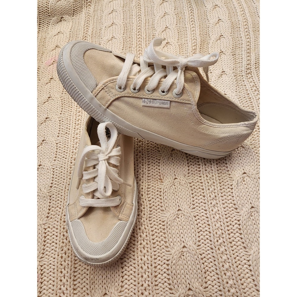 Superga 2390 Military Cotu Canvas Low Top Sneakers Off White Size 38 US 7.5